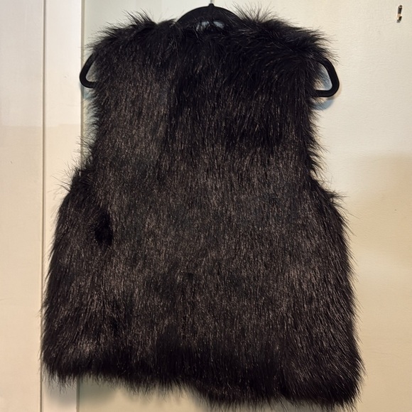 Denim & Supply Ralph Lauren Black Faux Fur Vest - medium - Picture 4 of 4